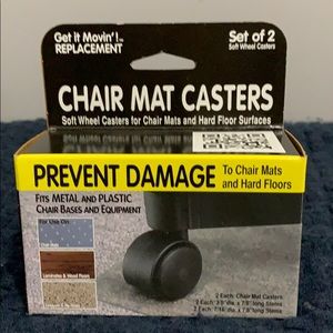 Brand New Replacement Chair Mat Casters (Set of 2)